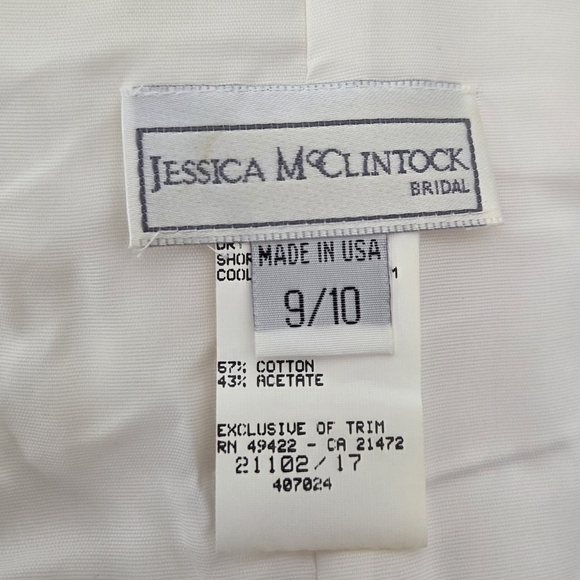 Jessica McClintock Vintage Lace Jacquard Brocade Wedding Dress Bridal Medium - Picture 12 of 13